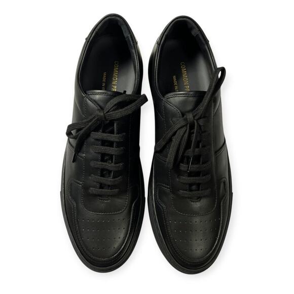 NEW Common Projects Bball Low Top Leather Sneakers MENS 42 Black Trainers 2155 - Picture 9 of 15